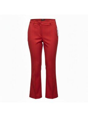 DKNY Front Seam Flare Leg Pants~Size 0~Red Classic Work Pants NWT L16 05